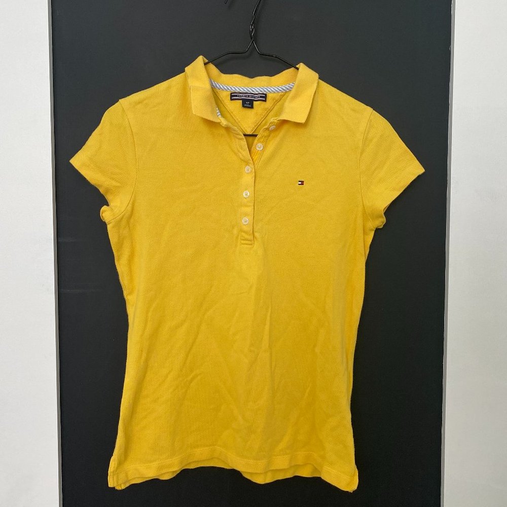 Tommy Hilfiger Women's Polo Stretch Cotton Shirt Flag Logo S/P